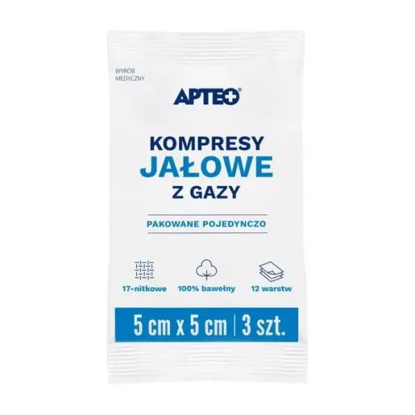 Gaziki jałowe APTEO CARE 5x5cm 3 sztuki