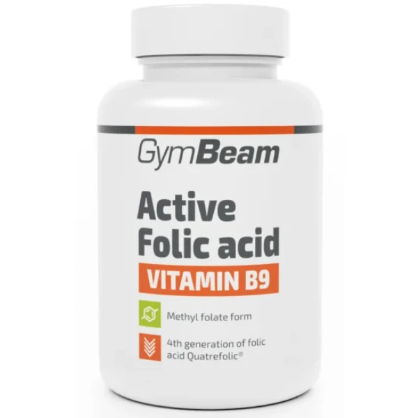 GymBeam Aktywny kwas foliowy (Witamina B9), 60 kaps.