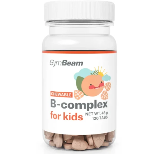 GymBeam B-Kompleks Do Żucia dla dzieci smak morela, 120 tabl.