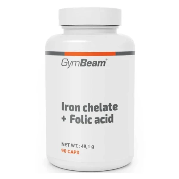 GymBeam Chelat żelaza + kwas foliowy, 90 kaps.