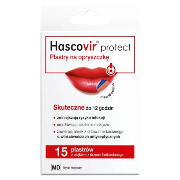 Hascovir Protect Plastry na opryszczkę, 15 szt.