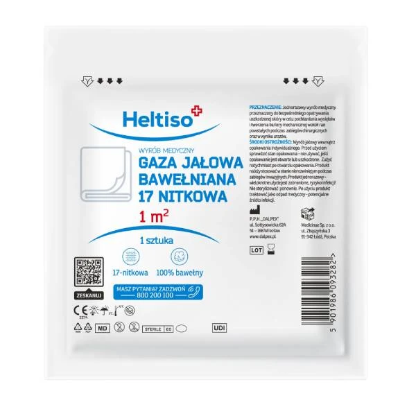 Heltiso Gaza jałowa 17 nitkowa bawełniana 1 m2, 1 szt.