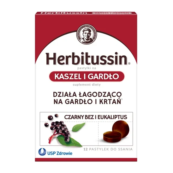 Herbitussin Kaszel i Gardło Pastylki, 12 szt.