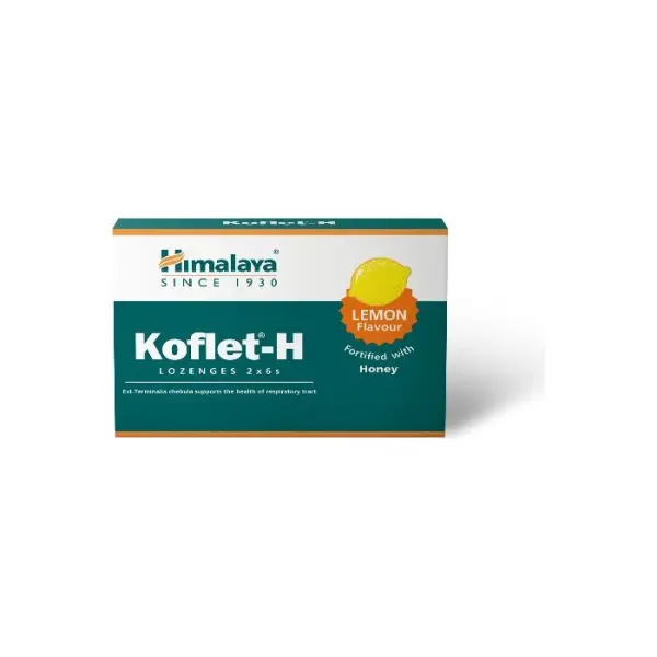 HIMALAYA KOFLET-H smak cytrynowy pastylki do ssania, 12 sztuk
