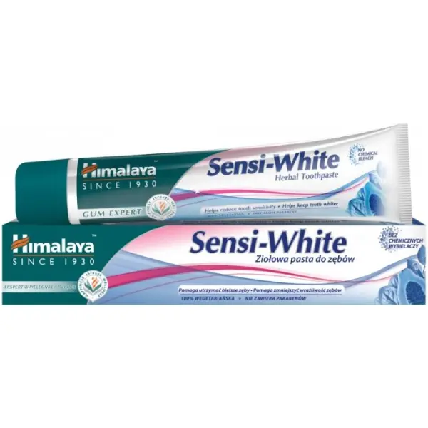 HIMALAYA Ziołowa pasta wybielająca na wrażliwe i krwawiące dziąsła Sensi-White, 75 ml