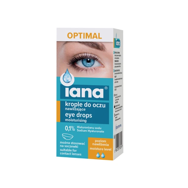 Iana Optimal Krople do oczu nawilżające 0,1% HA, 10 ml