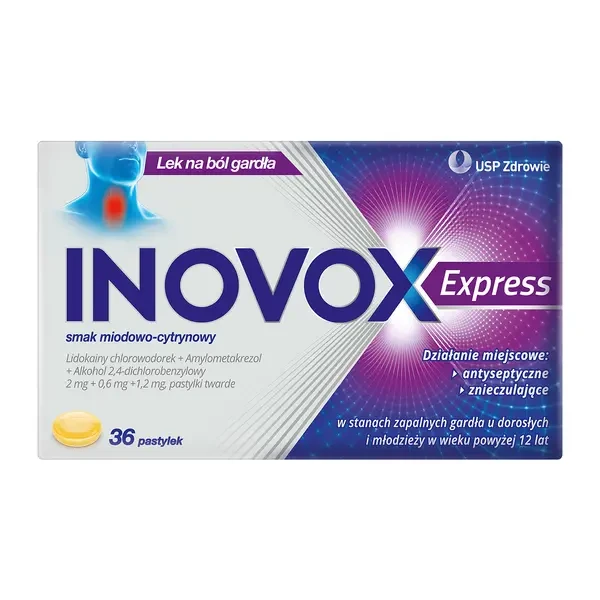 Inovox Express smak miodowo-cytrynowy, 36 pastylek