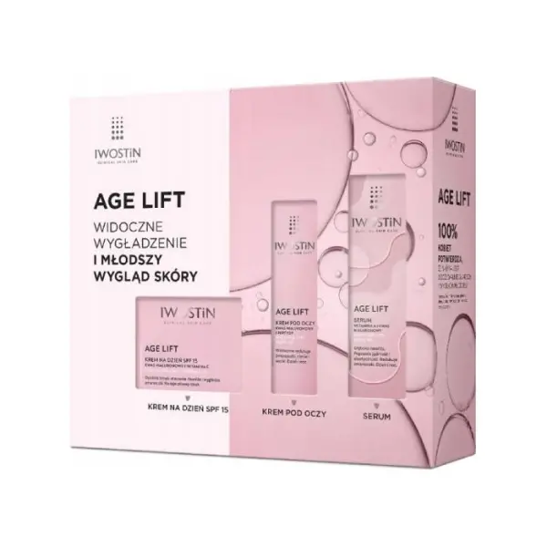 IWOSTIN AGE LIFT Zestaw Krem na dzień skóra normalna mieszana, krem pod oczy, serum
