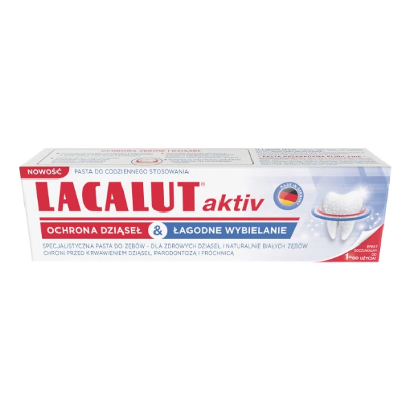 LACALUT Aktiv Ochrona Dziąseł & Łagodne Wybielanie Pasta do zębów, 75 ml