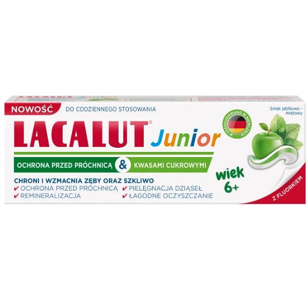 LACALUT JUNIOR Pasta do zębów 6+ Ochrona przed próchnicą & kwasami cukrowymi, 55 ml