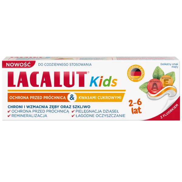 LACALUT KIDS Pasta do zębów 2-6 Ochrona przed próchnicą & kwasami cukrowymi, 55 ml