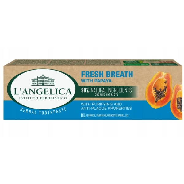 L’Angelica Fresh Breath z papają, ziołowa pasta do zębów, 75 ml