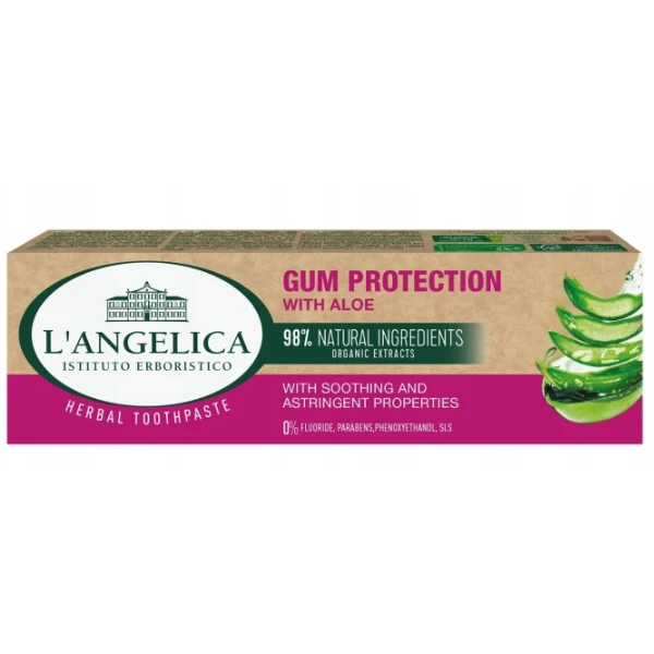 L'angelica Pasta do zębów Ochrona dziąseł z aloesem, 75 ml