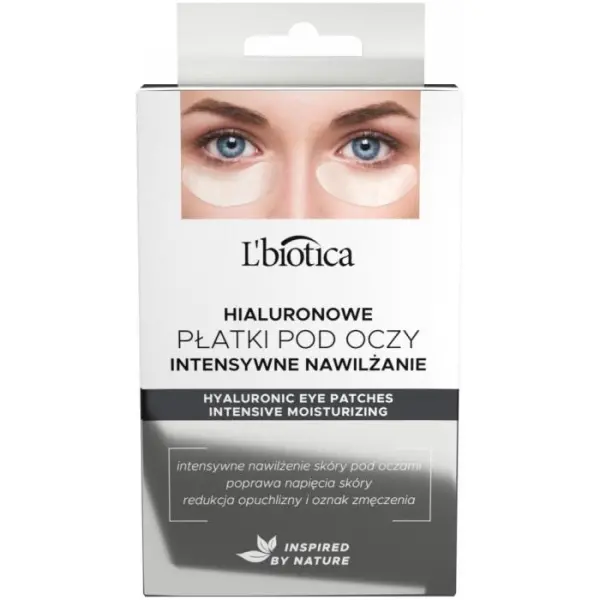 L'BIOTICA Hialuronowe płatki pod oczy, 6 sztuk