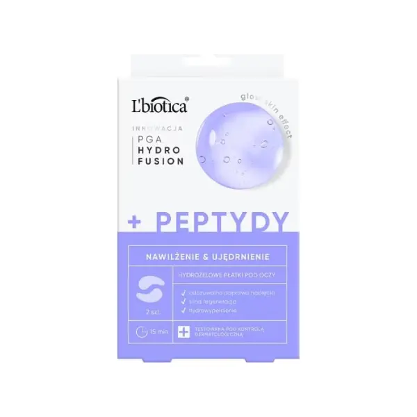 L'BIOTICA Phf + Peptydy hydrożelowe płatki pod oczy, 2 sztuki