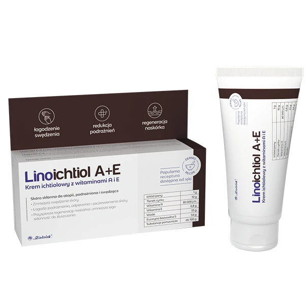 Linoichtiol A+E Krem ichtiolowy z witaminami A i E, 50g