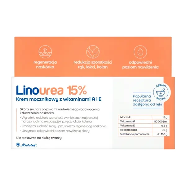 Linourea 15% Krem mocznikowy z witaminą A i E, 50g