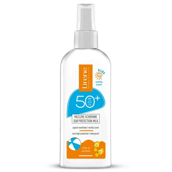 Lirene Kids Mleczko dla dzieci ochronne zapach waniliowy SPF 50+, 150 ml