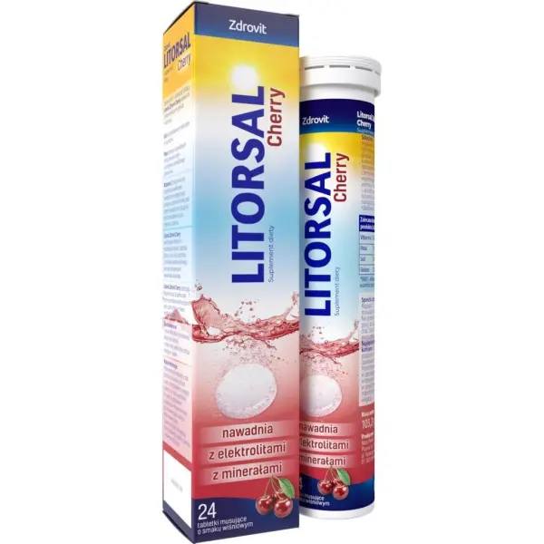 Litorsal  Cherry smak wiśniowy 24 tabletki musujące