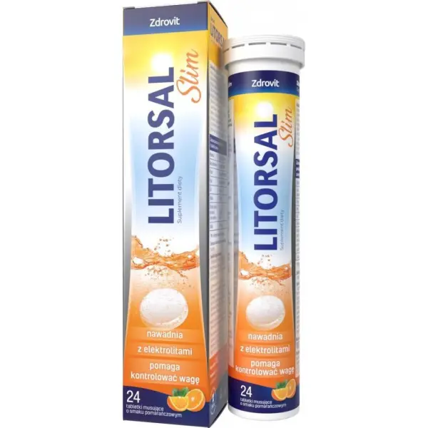 Litorsal Slim smak pomarańczowy 24 tabletki musujące