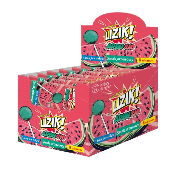 Lizik! Arbusio smak arbuzowy bez cukru, 30 szt.