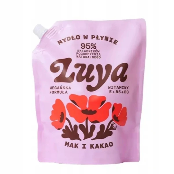 LUYA Mydło do rąk w płynie Mak i Kakao Refill, 800ml