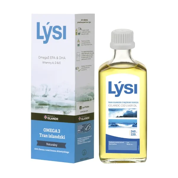 LYSI Tran islandzki naturalny, 240 ml