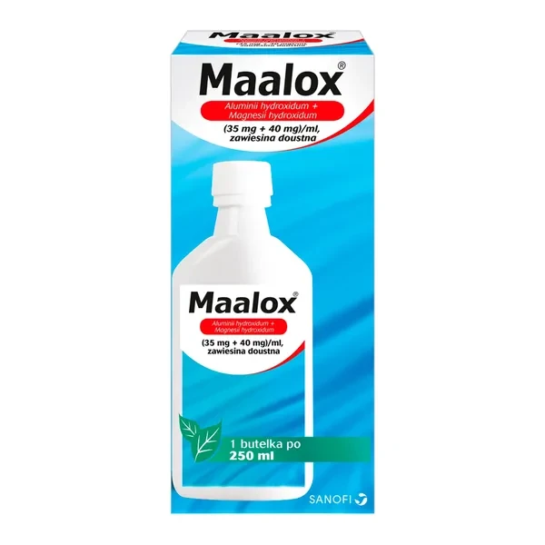 Maalox (35 mg + 40 mg)/ml, zawiesina doustna, 250 ml