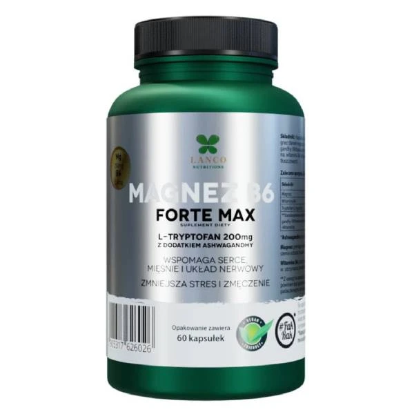 LANCO NUTRITIONS Magnez B6 Forte Max, 60 kaps.