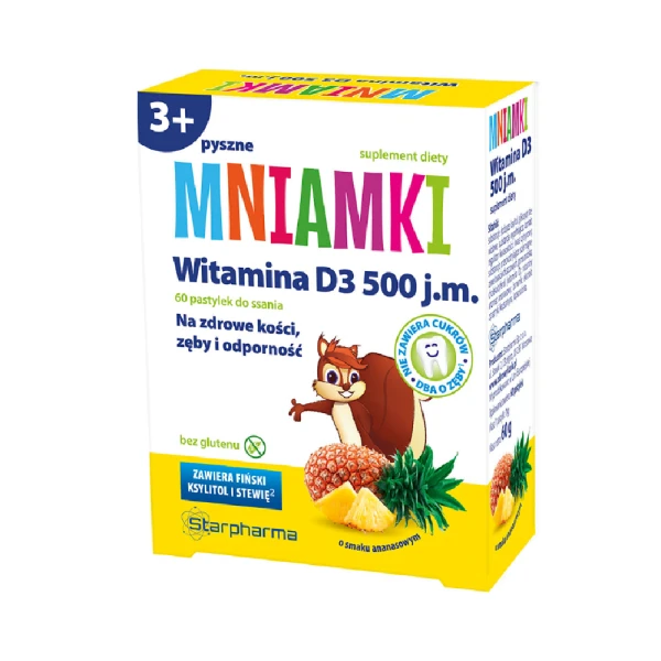 Mniamki Witamina D 500 IU, 60 pastylek