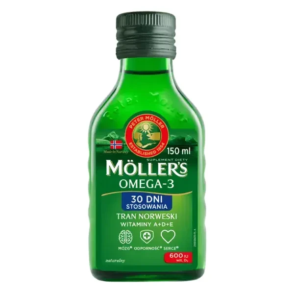 Moller's Omega 3 Tran Norweski naturalny, 150 ml