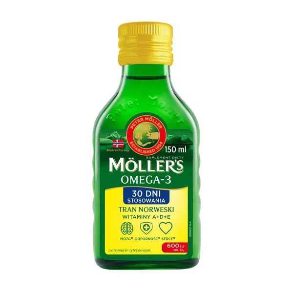 Moller's Tran Norweski o aromacie cytrynowym, 150 ml
