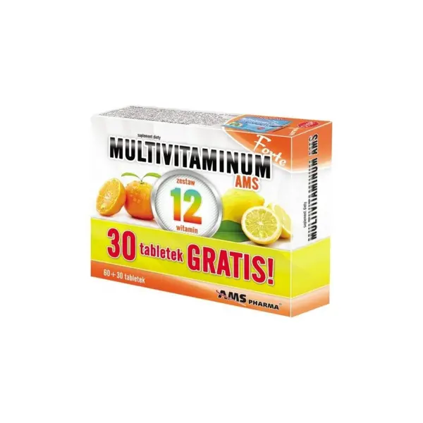 Multivitaminum AMS FORTE zestaw 12 witamin 90 tabl.