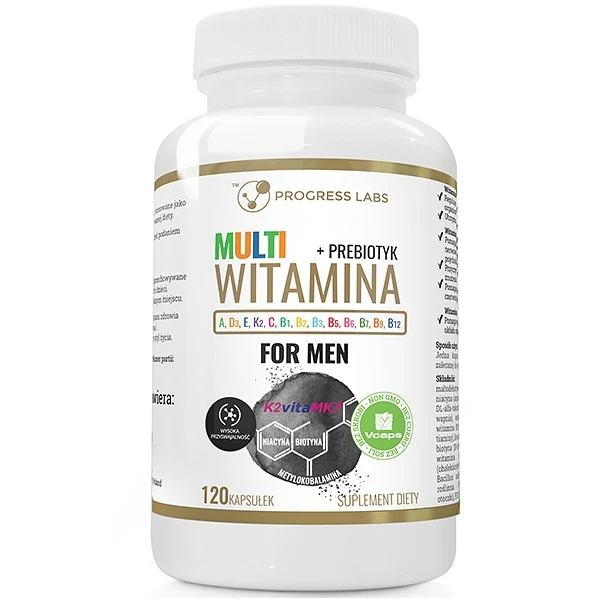 PROGRESS LABS Multiwitamina for Men + Prebiotyk, 120 kaps.