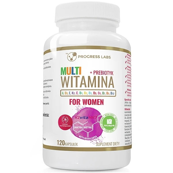 PROGRESS LABS Multiwitamina for Women + Prebiotyk, 120 kaps.