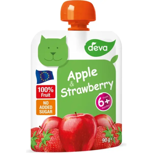 Mus owocowy jabłko truskawka DEVA 90g