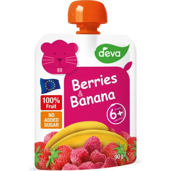 Mus owocowy malina i banan DEVA 90g