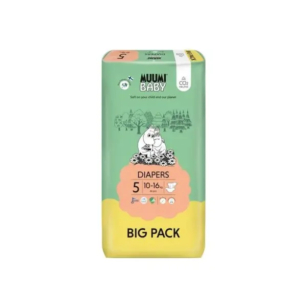 MUUMI BABY Pieluszki 5 - ekologiczne BIG PACK 66 sztuk