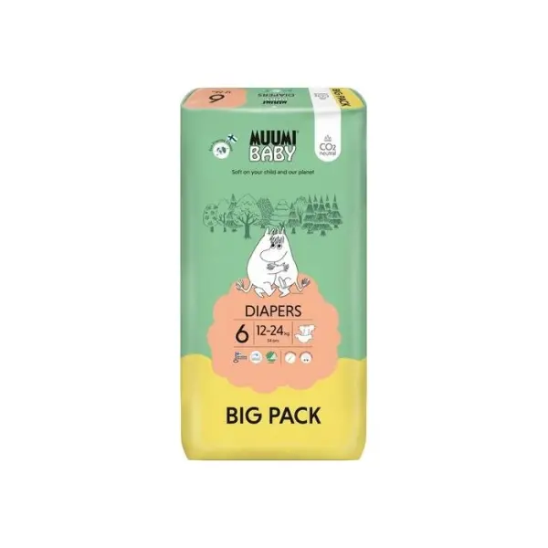 MUUMI BABY Pieluszki 6 - ekologiczne BIG PACK 54 sztuki