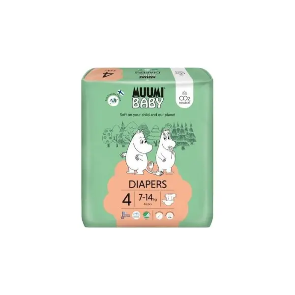 MUUMI Pieluszki 4 - ekologiczne MAXI 7-14 kg 46 sztuk