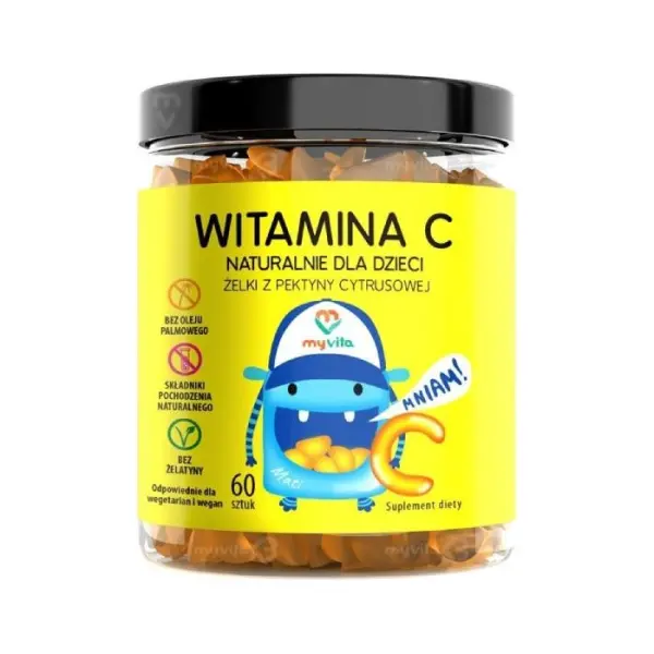 MYVITA Witamina C naturalne żelki dla dzieci, 60 sztuk
