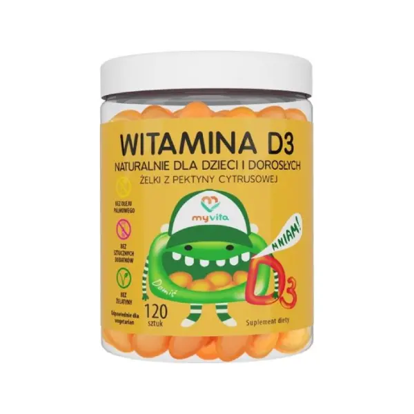 MYVITA Witamina D3 żelki na odporność, 120 sztuk