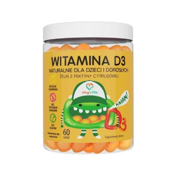 MYVITA Witamina D3 żelki na odporność, 60 sztuk
