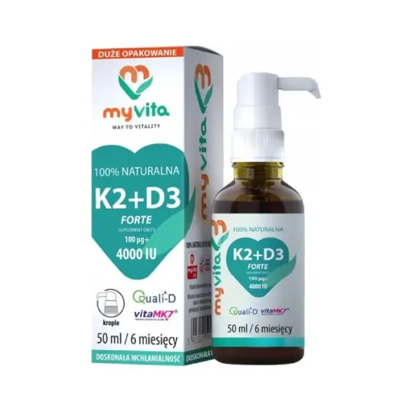 MYVITA Witamina K2+D3 Forte krople, 50 ml