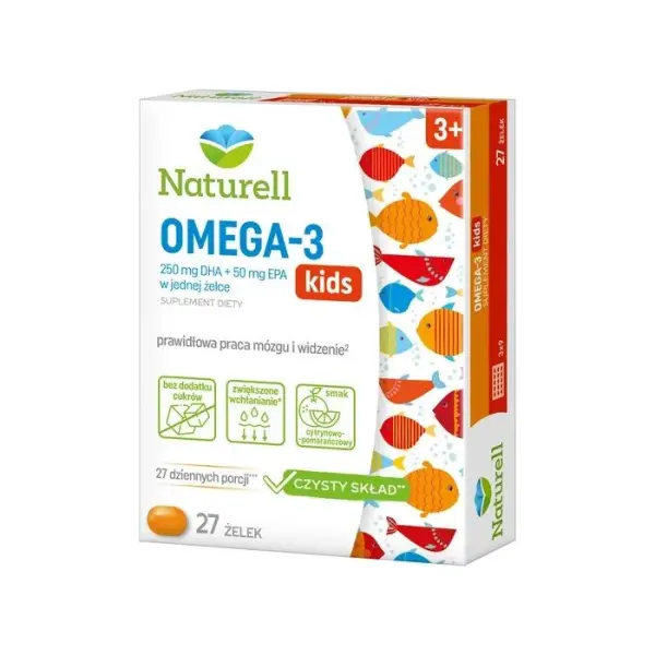 NATURELL Omega-3 kids żelki, 27 sztuk