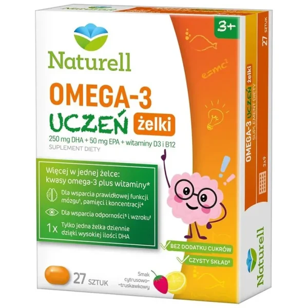 Naturell Omega 3 Uczeń żelki, 27 szt.