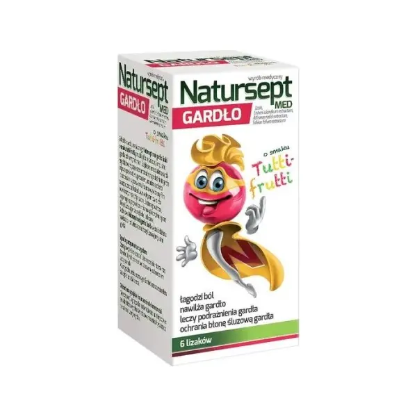 Natursept Med Gardło Lizaki o smaku tutti-frutti 6 lizaków