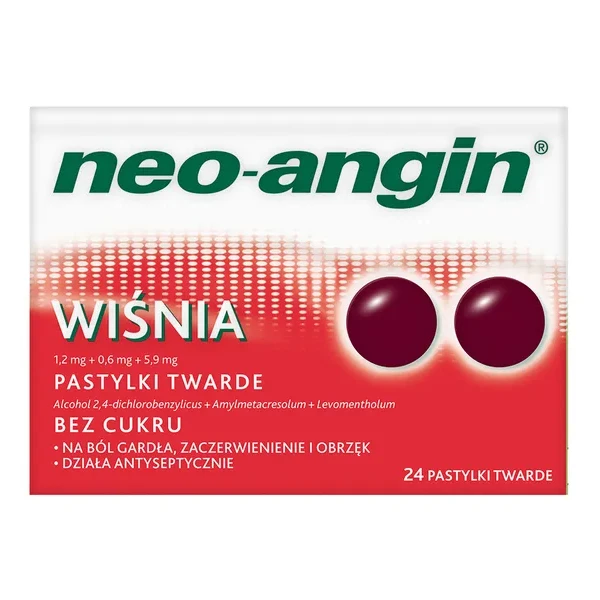 Neo-Angin wiśnia, 24 pastyl.