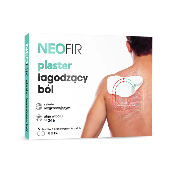 Neofir Plaster łagodzący ból z efektem rozgrzewjącym 8 x 13 cm, 5szt.