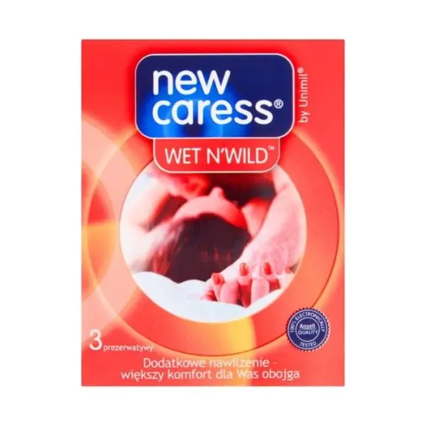 NEW CARESS Wet n' Wild Prezerwatywy dodatkowo nawilżane, 3 sztuki